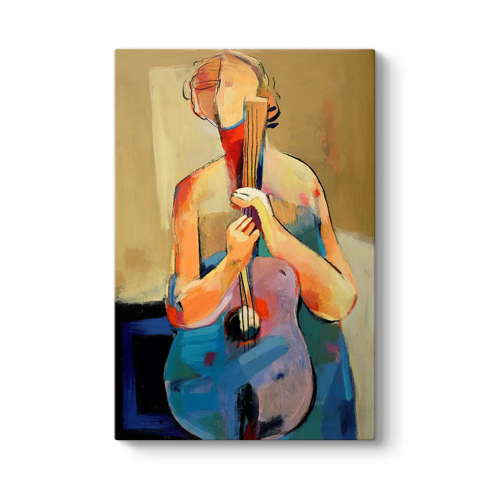 Gitarcı Soyut Tablo - Model 2